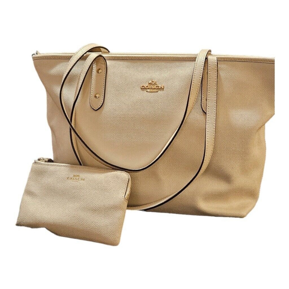 Coach Cream Tote Bag with Cream Wristlet - Picture 16 of 16